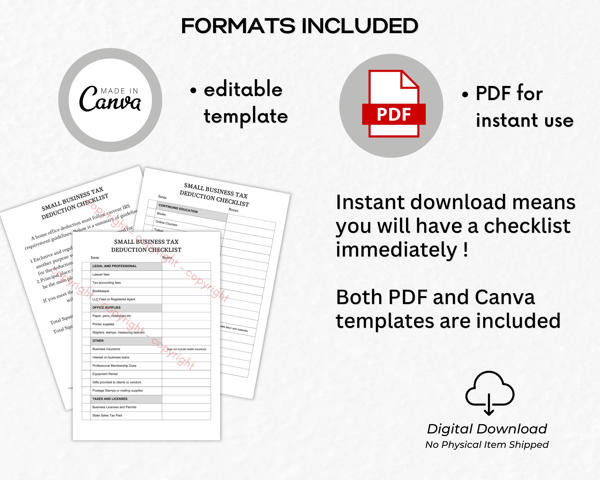 Write Off List Editable Tax Deductions List | Small Business Tax Deductions Cheat ...