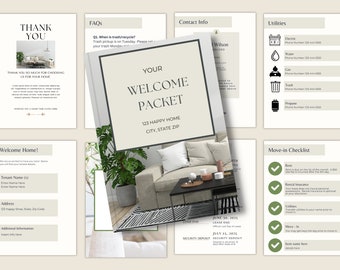 Tenant Welcome Packet Template for Landlords| Tenant Welcome Guide Template| Renter Handbook Canva Download with 8 Pages