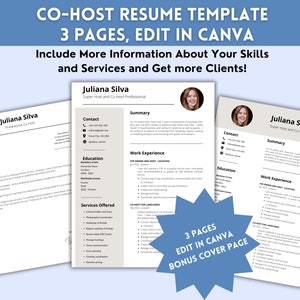Airbnb Co-Host Resume Template |STR Cohost Resume | Vacation Rental Management | Airbnb CoHosting Canva Template