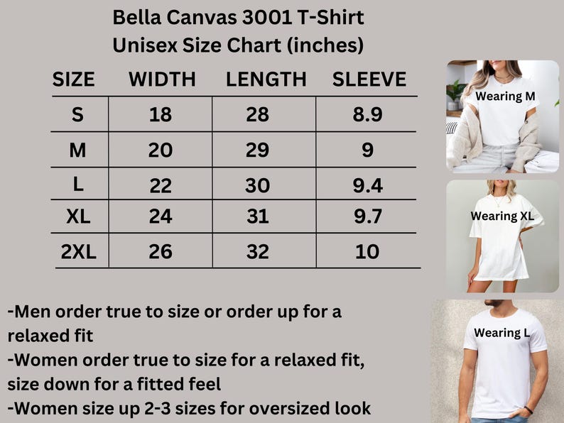 a women's size chart for a t - shirt