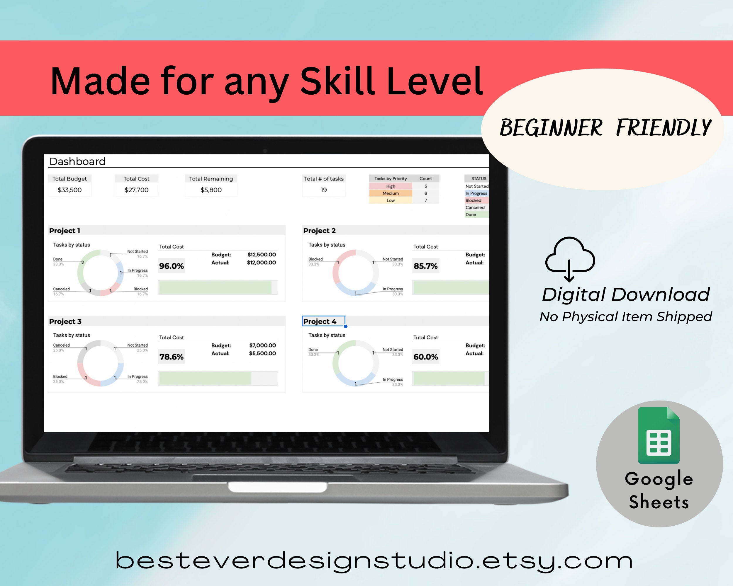 Project Planner Dashboard Multi Project Management - Etsy