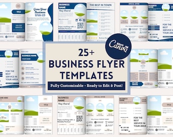 Plantilla de diseño de volante comercial personalizable: muestre sus servicios e información de contacto/Plantilla de Canva para folleto de marketing llamativo