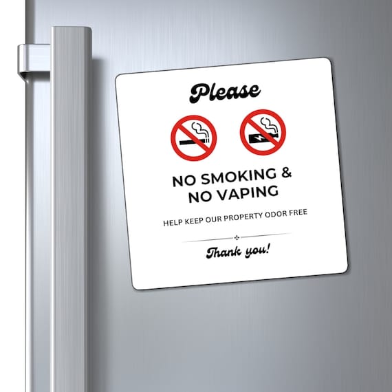 No Smoking or Vaping Magnet, Airbnb No Smoking Magnet, Airbnb No Vaping  Magnet, Please No Smoking No Vaping Magnet for Short Term Rentals - Etsy