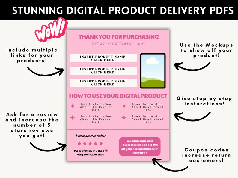 Digital Download Link Page Template