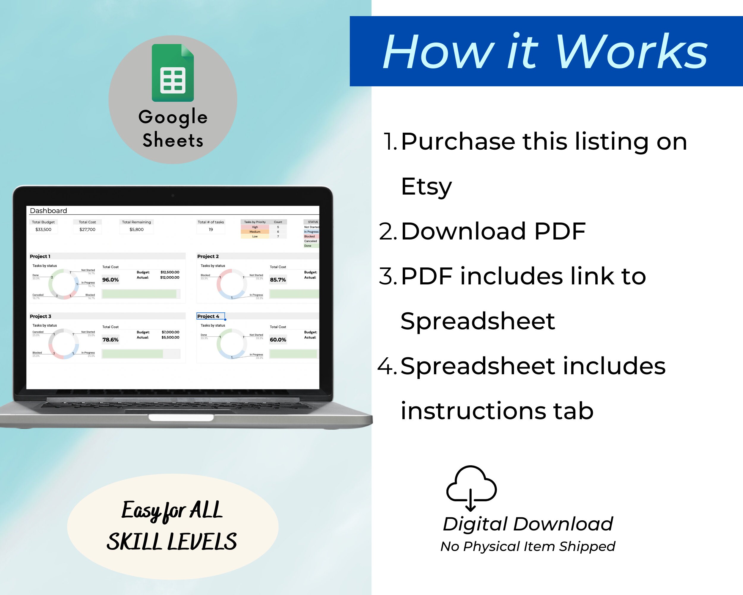 Project Planner Dashboard Multi Project Management - Etsy