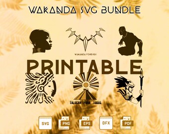 Wakanda Forever SVG-paket: Black Panther, Namor, Talocan (digital nedladdning)