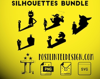 Popkulturens skuggsilhuetter – SVG PNG-paket för hantverk