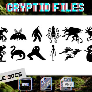 Pacote SVG de Cryptids estranhos / SVG de presentes Cryptid / Arquivo de corte / Cricut / Clip art / Uso comercial / SVG de férias / Citações de trocadilhos de Natal