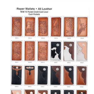 Amish made Leather Roper Wallets 10 Pocket card liner. Very high quality. image 1
