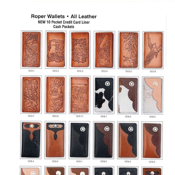 Amish made Leather Roper Wallets 10 Pocket card liner. Very high quality.