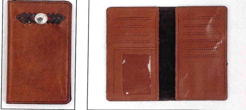 Amish made Leather Roper Wallets 10 Pocket card liner. Very high quality. image 3