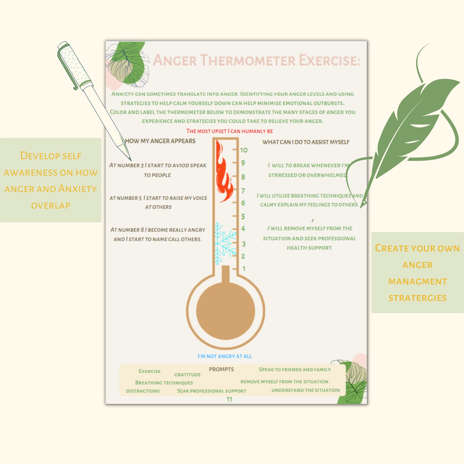 Anxiety Digital Workbook for Teens and Adults Anxiety and Etsy UK