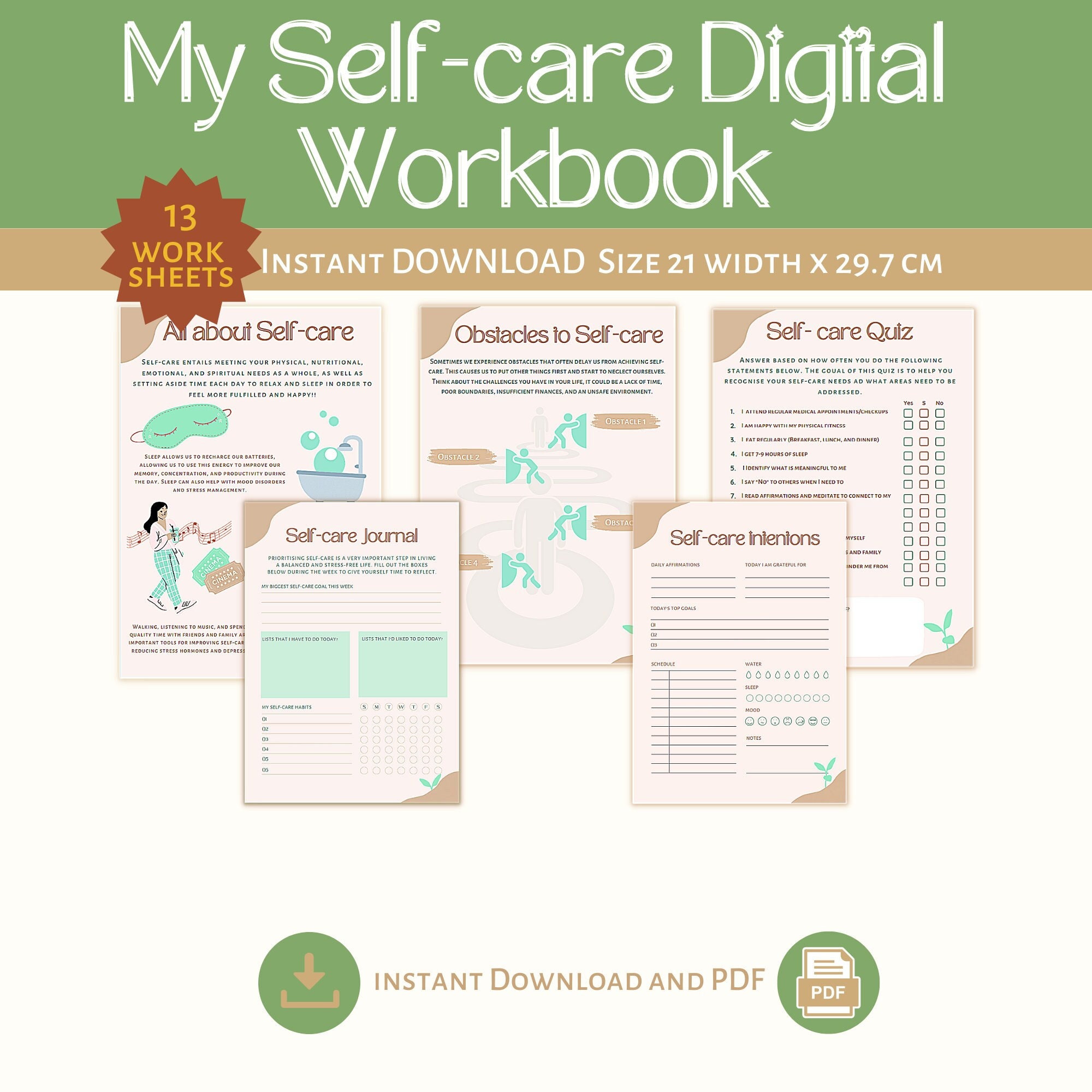 Self Care Checklist Self-care Planner Selfcare Journal - Etsy