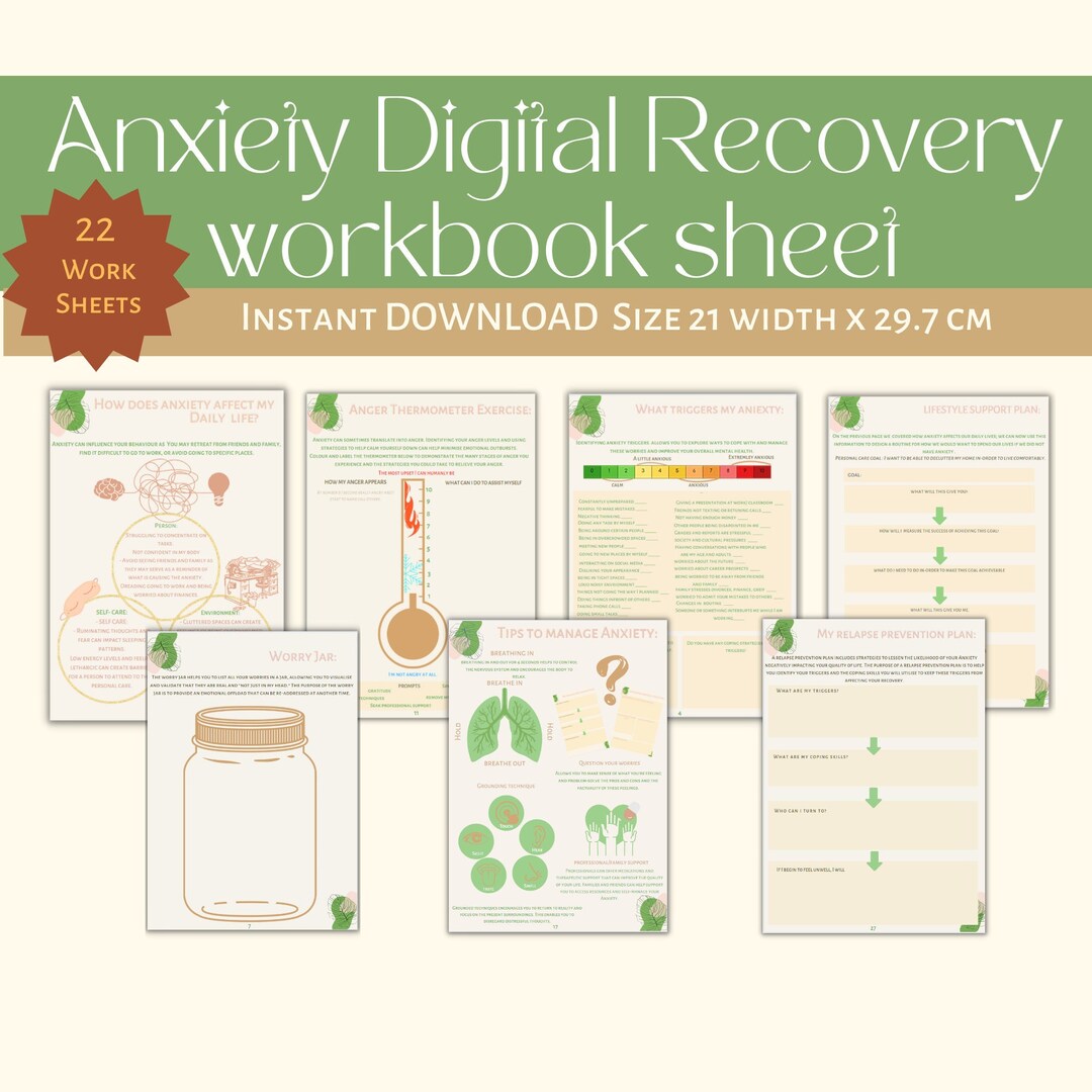 Anxiety Digital Workbook for Teens and Adults Anxiety and Etsy UK