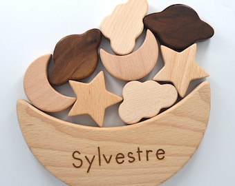 Gepersonaliseerd Montessori houten speelgoed | baby en kind | Montessori-evenwichtsspel