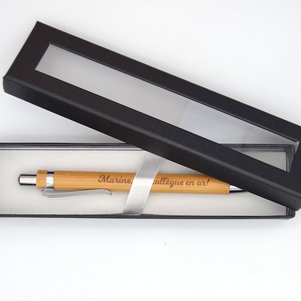 Personalized wooden ballpoint pen | velvet case or gift box | personalized gift | child | school | wooden pen