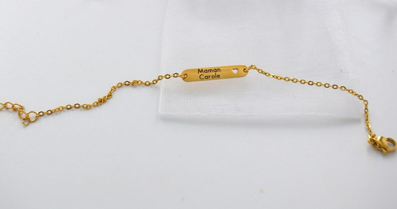 Gepersonaliseerde gegraveerde roestvrijstalen armband ArmbandUniek cadeau Gepersonaliseerde juweel afbeelding 2