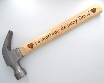 Personalized hammer | laser engraving | father's day | dad, grandpa, handyman | double personalization | men’s gift