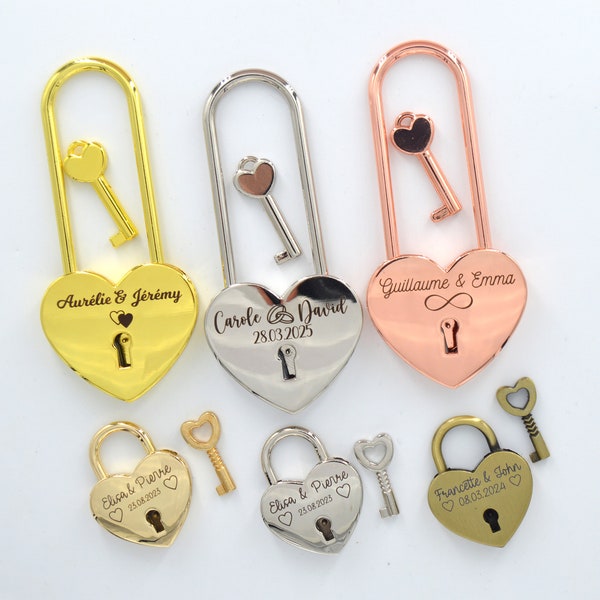 Personalized Stainless Steel Padlock | Laser Engraving | Unique Decoration | Personalization for wedding urn, baptism