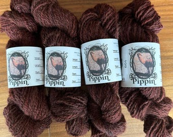 Reddish-Brown Naturally Dyed Handspun Alpaca Yarn