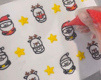 Christmas Santa cake roll pattern template (Digital)