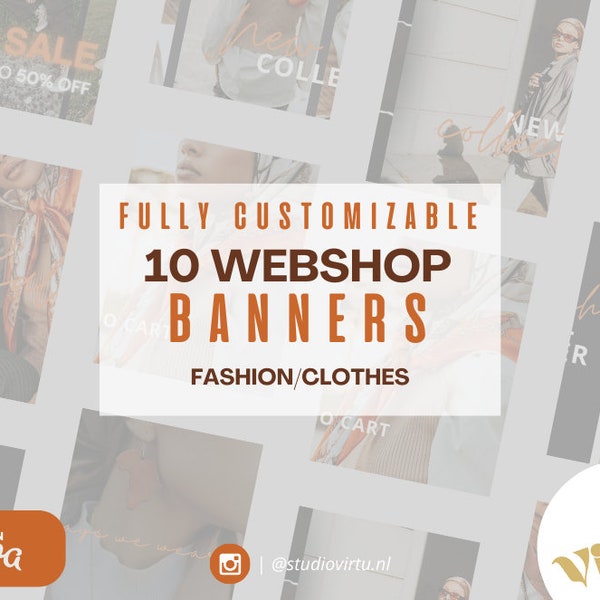 Fashion Webshop Banners | 10 Customizable Web Banners for Shopify | E-Commerce | Shop & Website  - Studio VIRTÙ