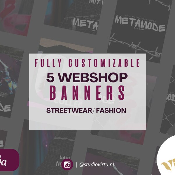 Streetwear Webshop Banners | 10 Customizable Web Banners for Shopify | E-Commerce | Shop & Website  - Studio VIRTÙ