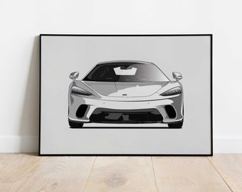 McLaren GT Poster, Super Car Wandkunst, Auto Poster, Wohndekoration, Kinderzimmer Auto Kunst, Kinderzimmer Dekor, Geschenk für Auto-Enthusiasten, digitaler Download