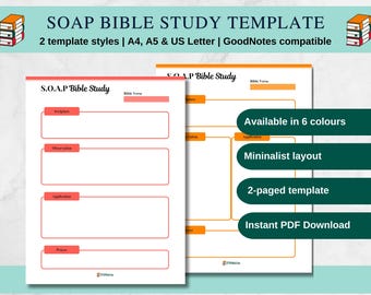 SOAP Bible Study Template: Printable Note Taking (Digital Download)