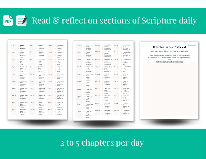 Chronological Bible Reading Plan Printable Bible Study 365 Scripture