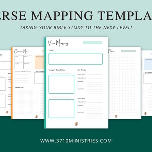 Bible Verse Mapping Printable, Verse Study Template Digital Bible Study ...