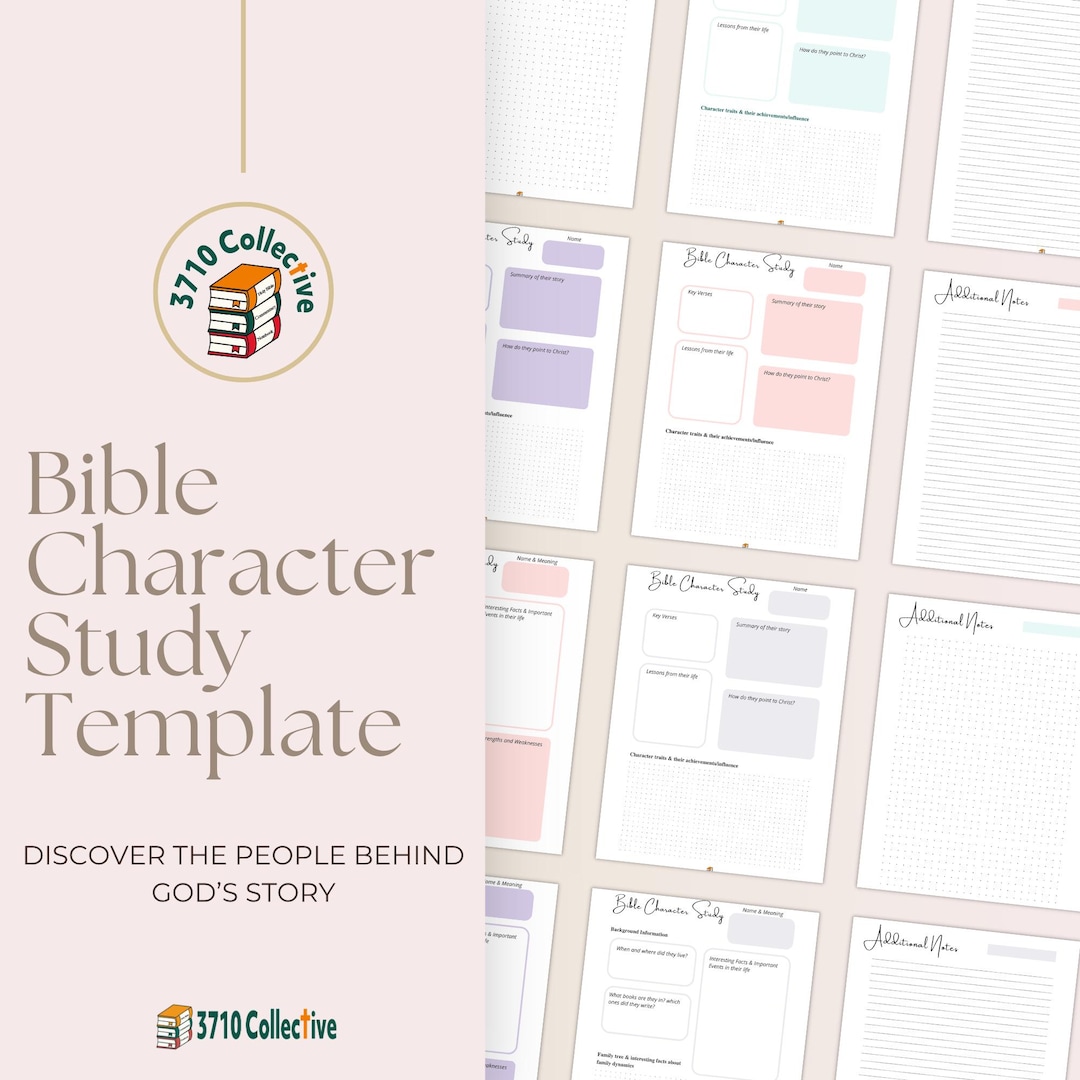 Bible Character Study Template: Printable Study Notes (PDF) - Etsy