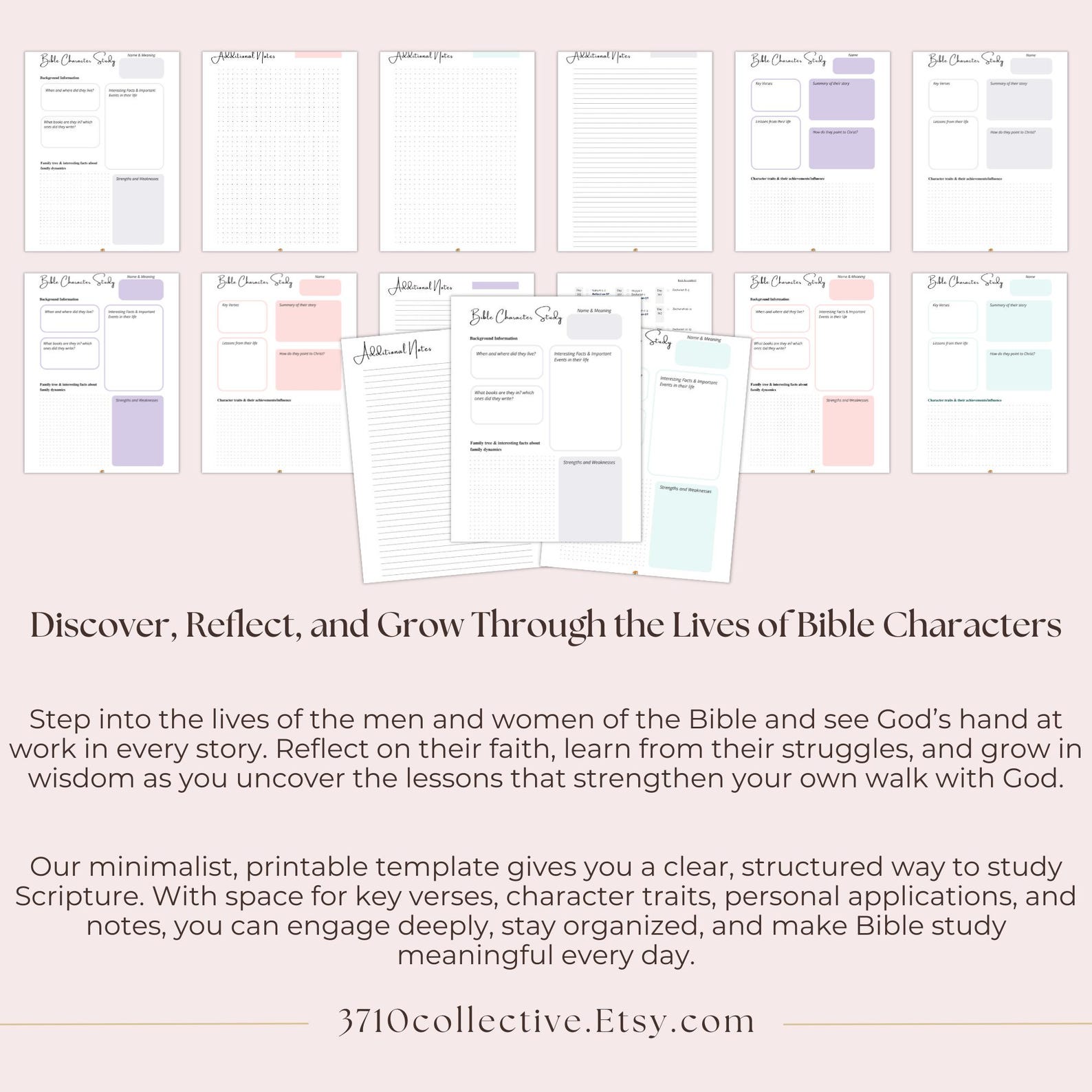 Bible Character Study Template: Printable Study Notes (PDF) - Etsy