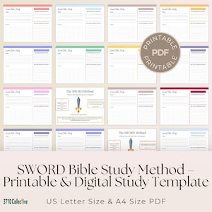 SWORD Bibelstudienvorlage: Druckbar & digital (US Letter, A4)