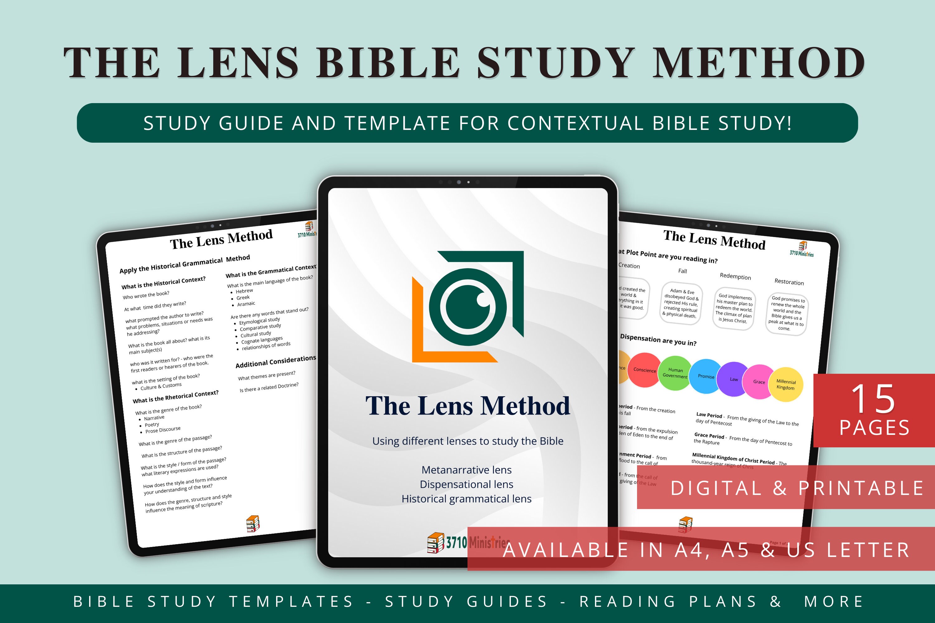 Scriptural Lens Pictures The Lens Method Bible Study Printable, Digital Bible Template, Faith ...