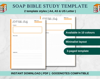 SOAP Bible Study Template: Printable Note Taking (Digital Download)