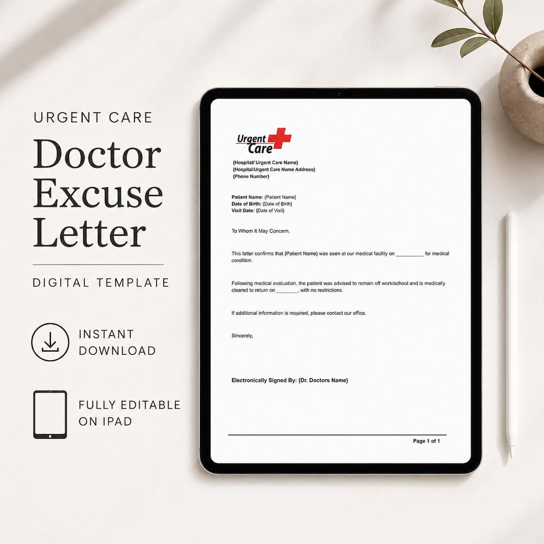 Doctor's Note for Work or School | Same Day Medical Excuse (PDF)