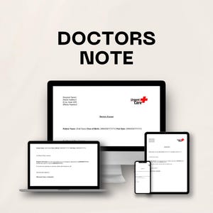 Custom Doctor's Excuse Notes | Urgent Care, Hospital, Return-to-Work (PDF)