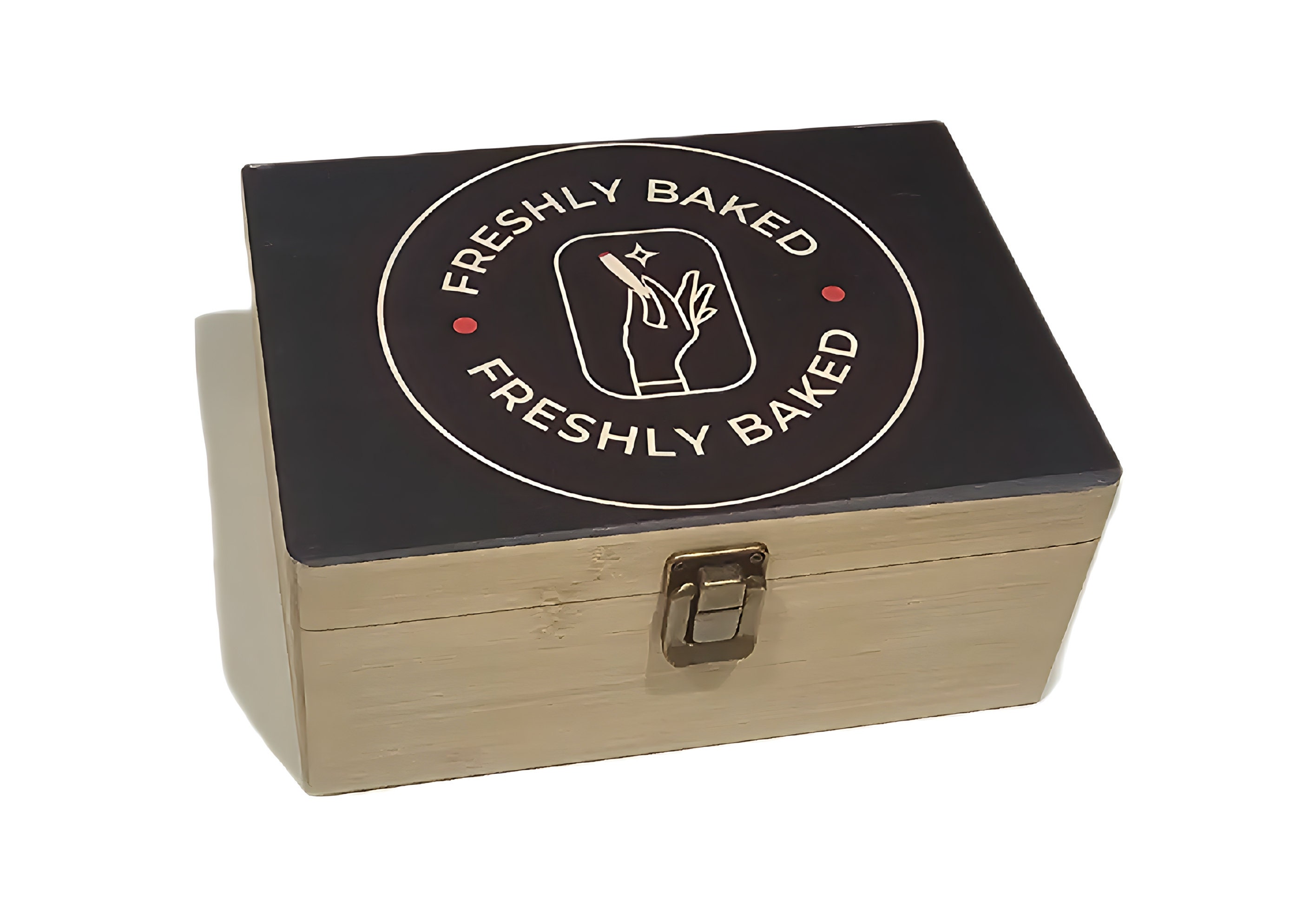 Swag Gear Locking Stash Box with Rolling Tray - Wood Stash Box with Lock - Wood Storage Box Stash Boxes (Dark Brown)