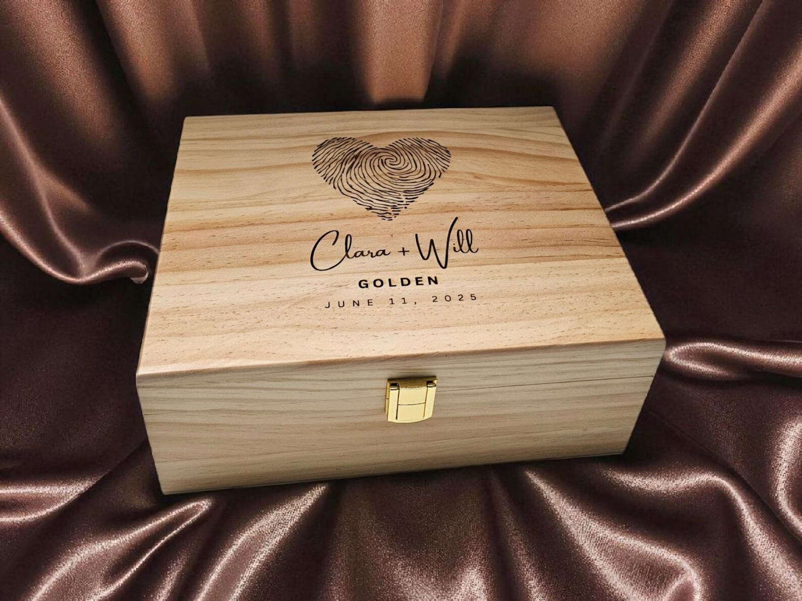 Personalized Wooden Wedding Box: Engraved Memory and Keepsake Box ...