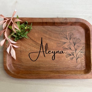 Personalized Trinket Tray, Rolling Tray for Women, Decorative Tray, Ring Tray, Personalized Tray for Trinkets, Personalized Birthday Gift