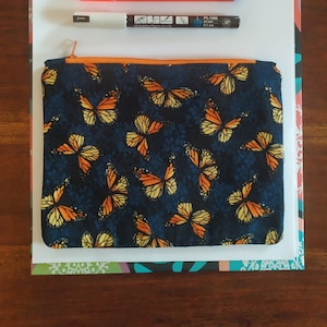 Bustina, pochette multiuso in cotone con cerniera