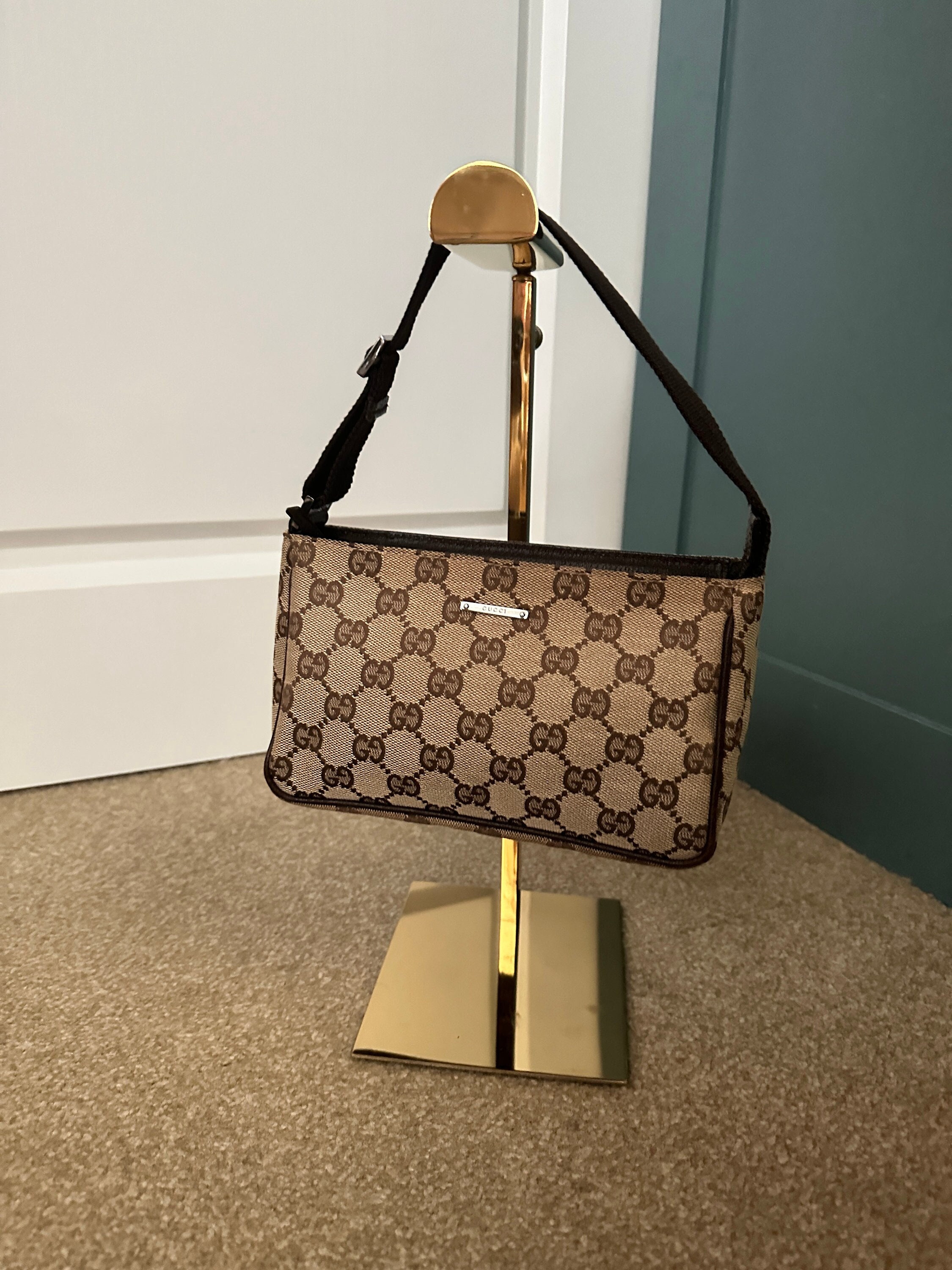 Gucci Laptop Case GG Brown in Canvas with Gold-tone - US