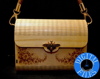 Wooden purse, svg, pdf, dxf, wooden clutch, wooden hand bag, wooden clutch bag, digital files, wooden purse project, wooden clutch project