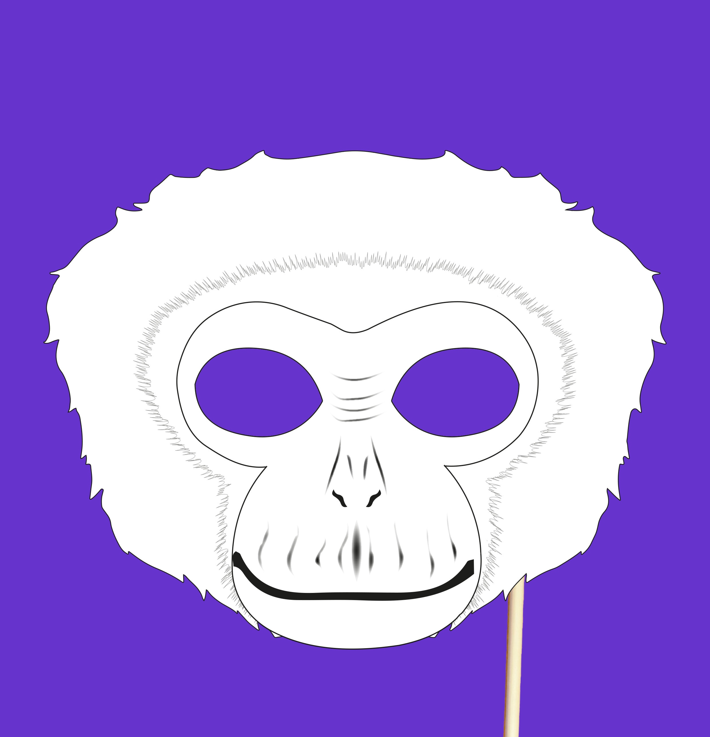 Coloring Monkey Mask Masquerade Mask Cosplay Mask Educational ...
