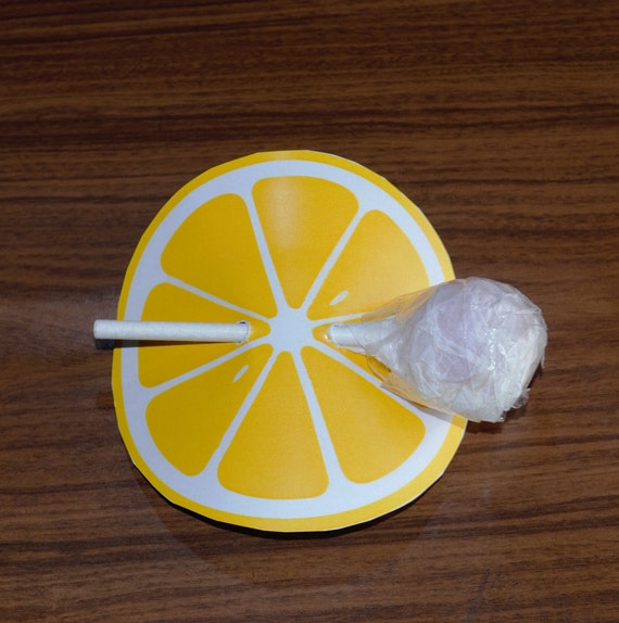 Lemon lollipop Lollipop  holder Digital party sucker Printable party lolly  Halloween lollipop favor Educational printables Food charm