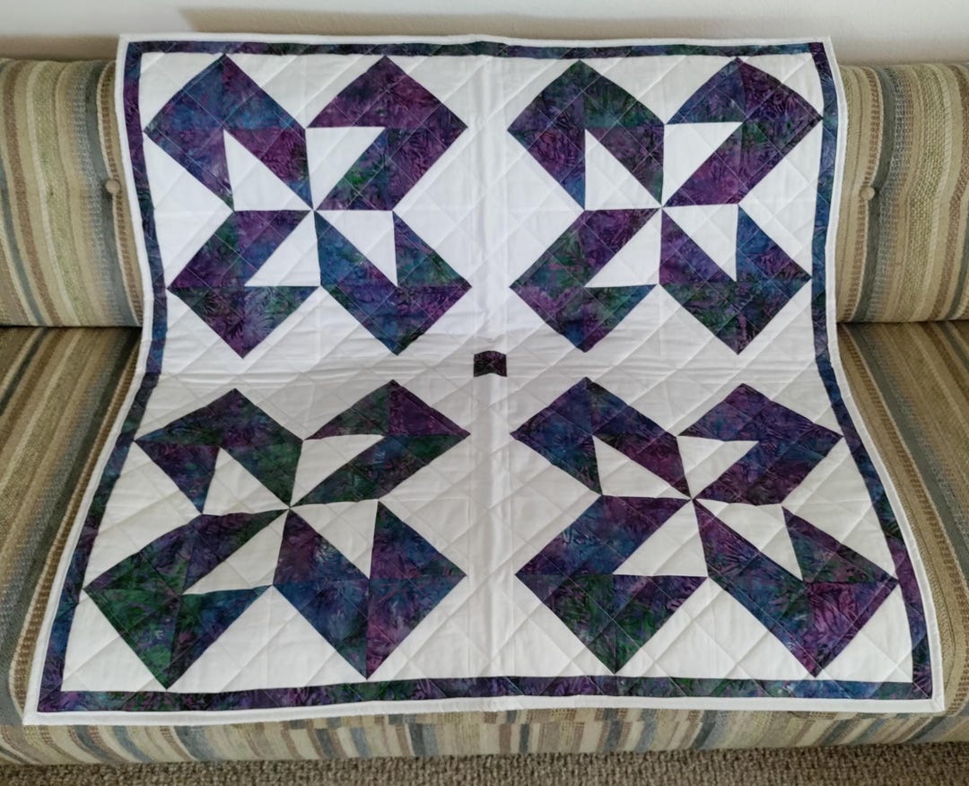 Pinwheel Pattern Batik Patchwork Lap Quilt - Etsy