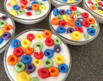 Cereal Candles - Fruity Loops | Cinnamon Crunch| Dessert| Gift For Her | Fruity Rings |Cute |Fun |Sweet |Birthday Gift