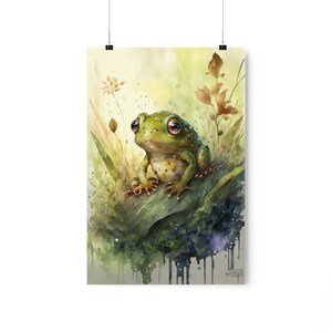 Nursery decor woodland, baby frog wall art, tree nursery decor, adventure theme nursery, forest, sage green, beige, woodland animals