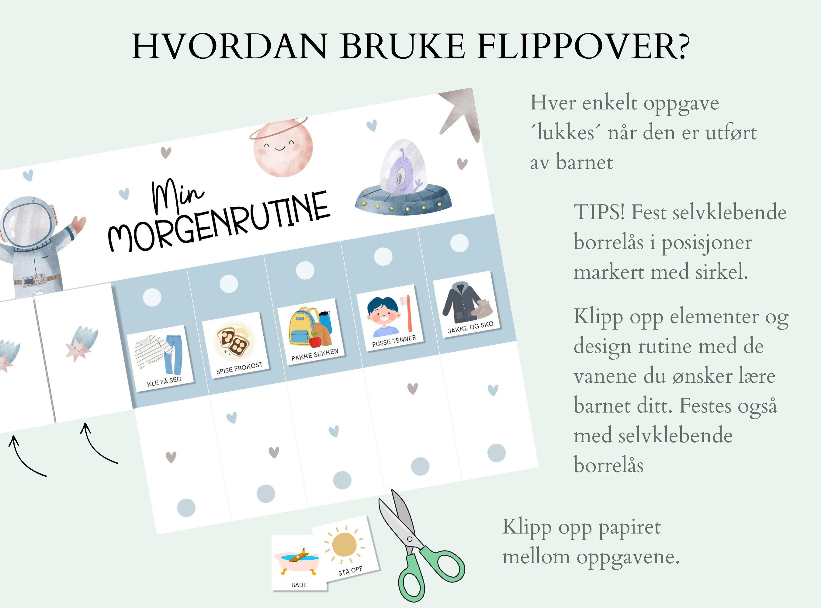 Morgen Og Kveldsrutiner, Flippover Skjema for Barn - Etsy, image size:2700x2000